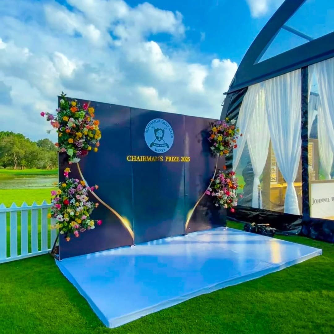 Event setup with tents, chairs and decorations for hire in Nairobi