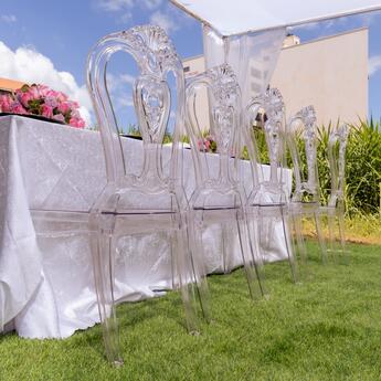 Clear Ghost Chairs For Hire in Nairobi Kenya, Clear Ghost Chairs For Events, Clear Ghost chairs For hire near me, neat throne chairs for hire