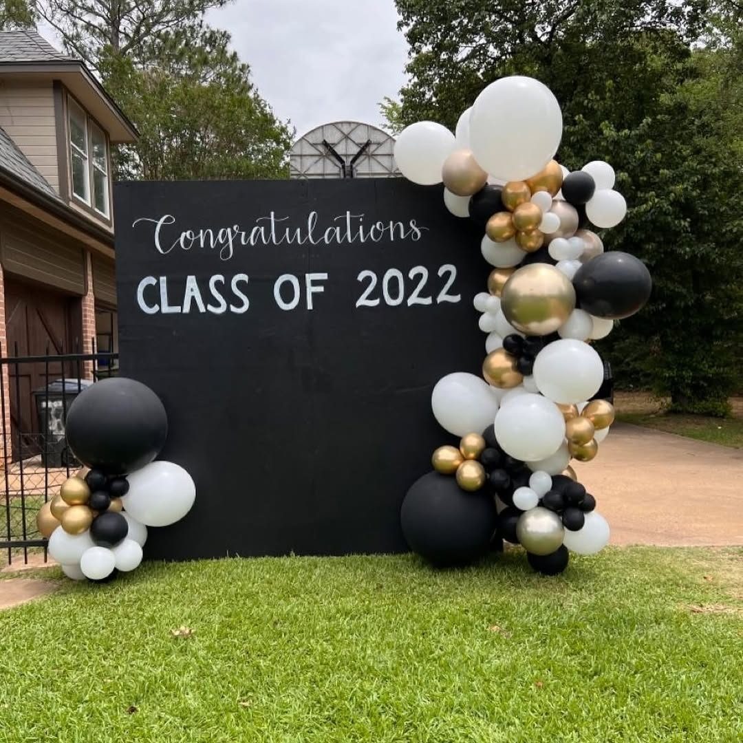 Graduation backdrop design 12 for hire in Nairobi — customisable balloon and floral installation