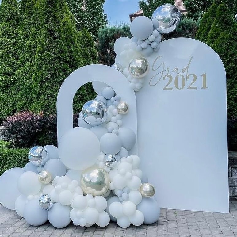 Graduation backdrop design 3 for hire in Nairobi — customisable balloon and floral installation
