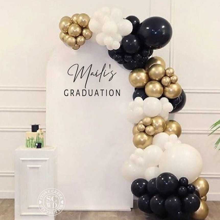 Graduation backdrop design 4 for hire in Nairobi — customisable balloon and floral installation