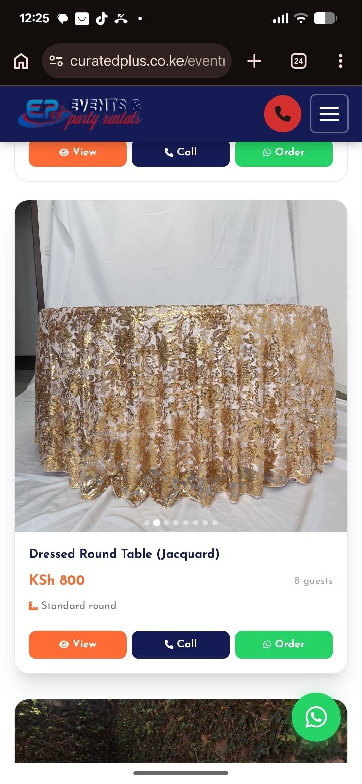Dressed Round Table (Jacquard) for hire in Nairobi - view 7
